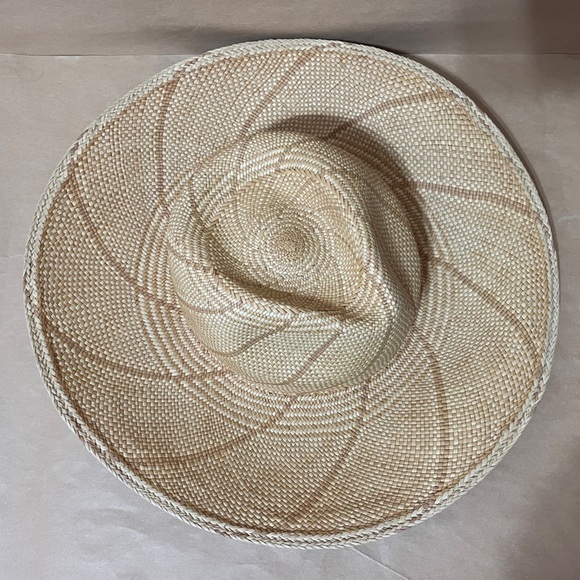 Freya | Twist Hat Natural Straw Woven Sun Stripe Detail Sunhat Size S/M - Picture 3 of 9